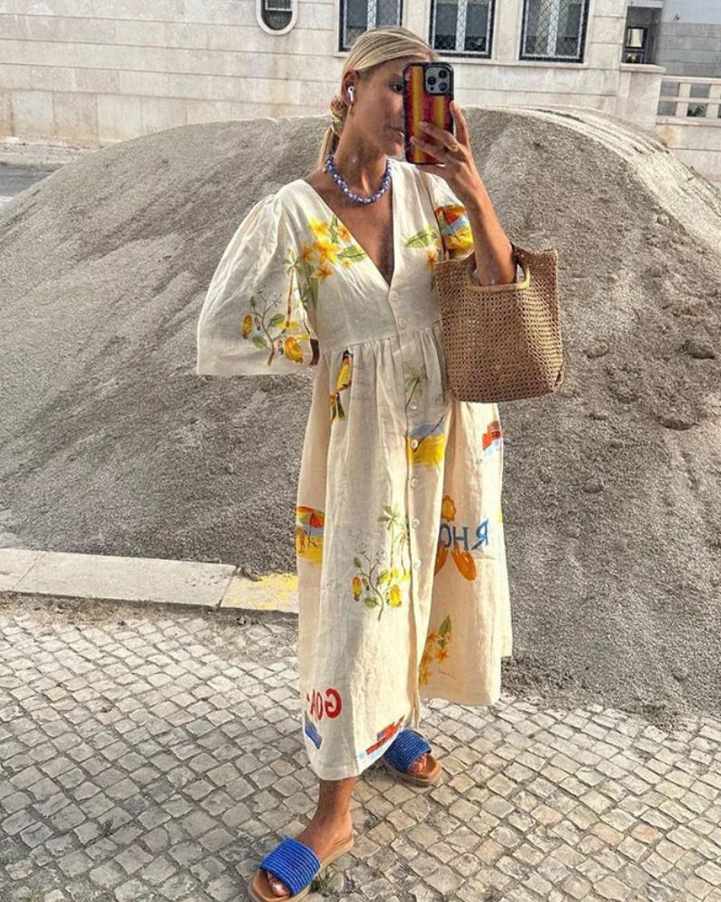 ANNI – Vestido de verão com estampado