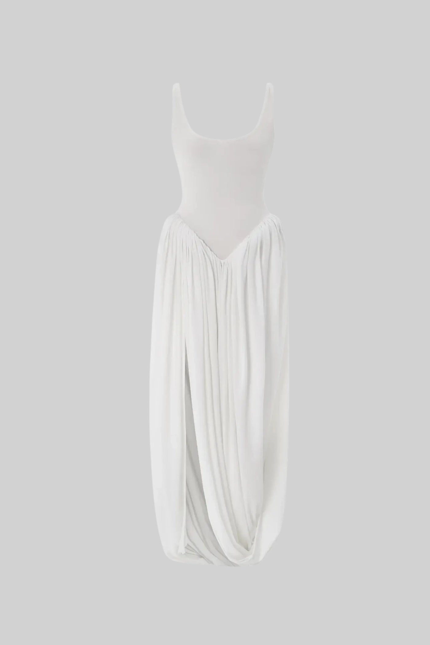 Leonor | Maxi Draped com Saia Escultural e Racha Lateral