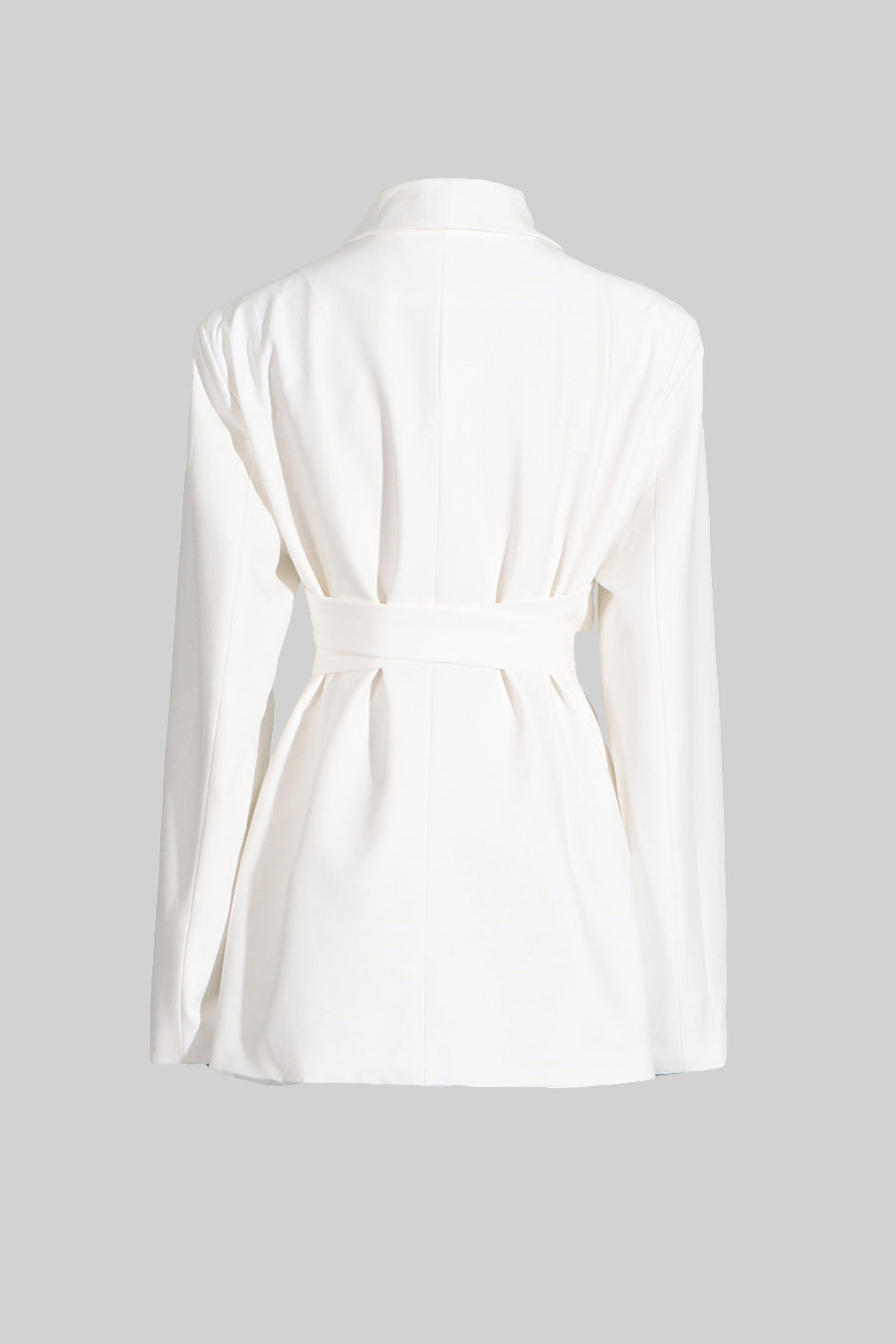 Blazer Moderno com Lapelas Cruzadas - Branco