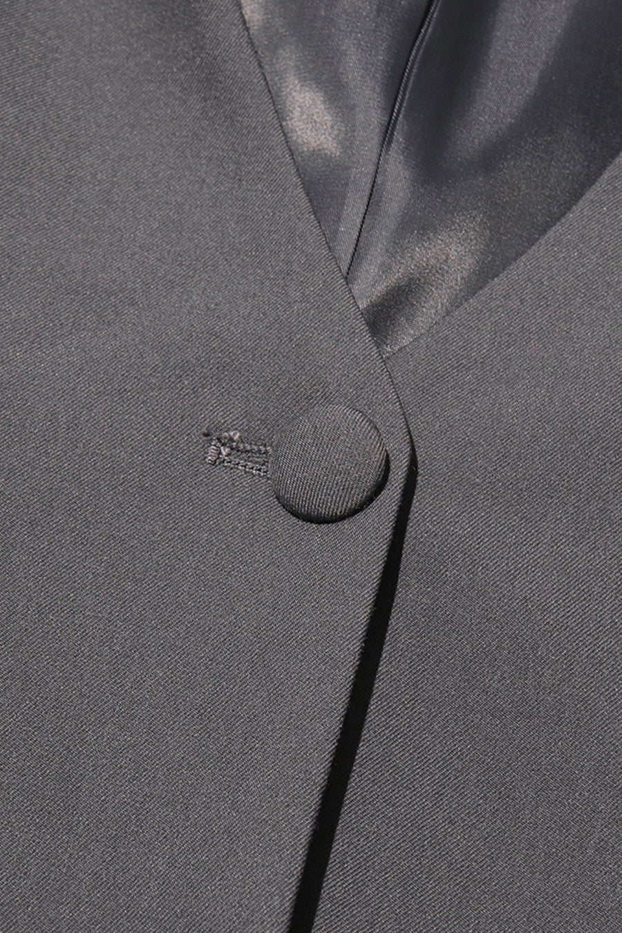 Blazer Ajustado Com Laço no Colarinho - Cinza