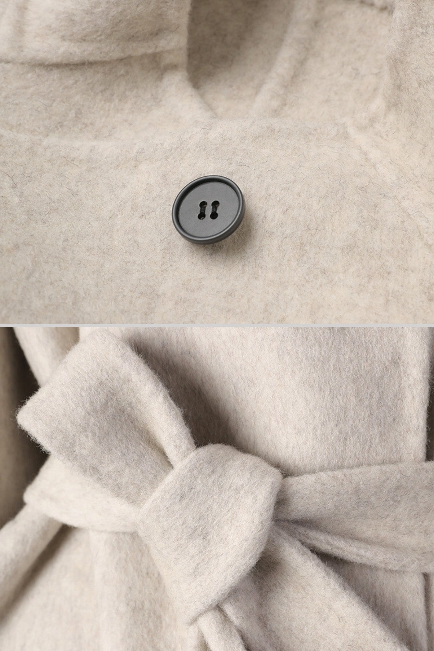 Casaco Midi Cinturado Com Gola Alta - Bege