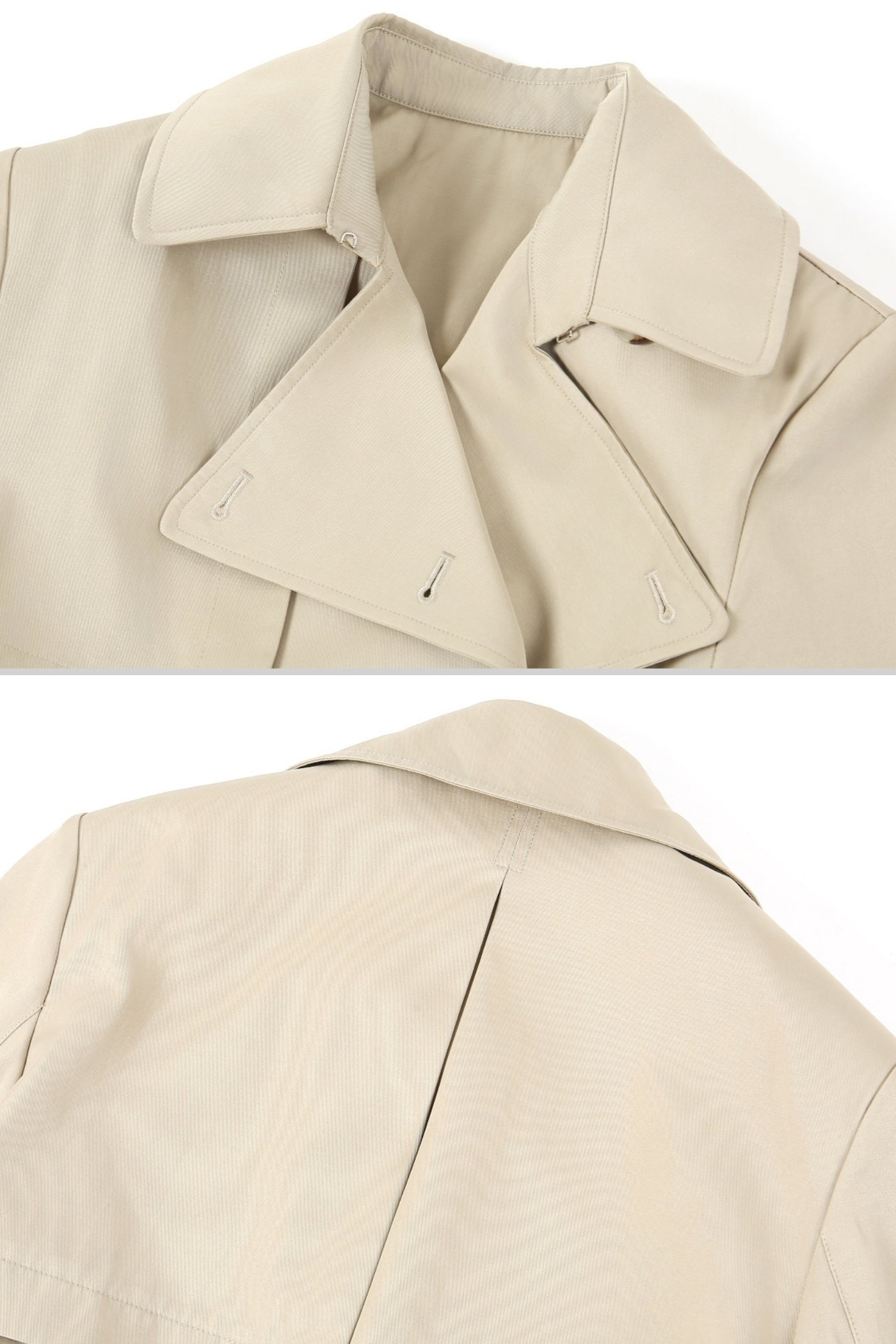 Casaco Trench Curto com Cinto - Bege