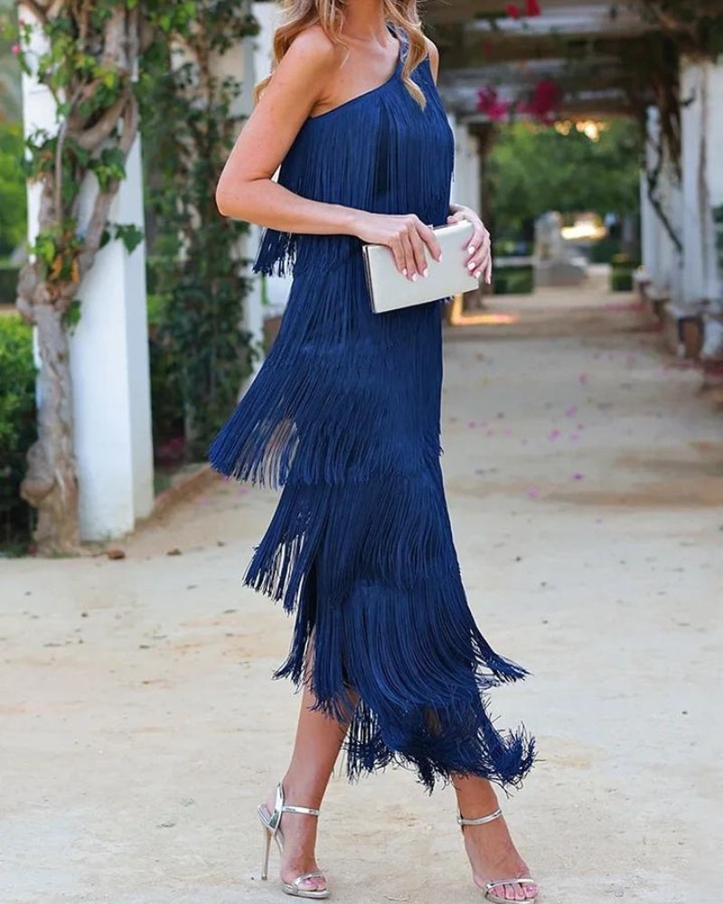 Laura | Vestido longo com franjas
