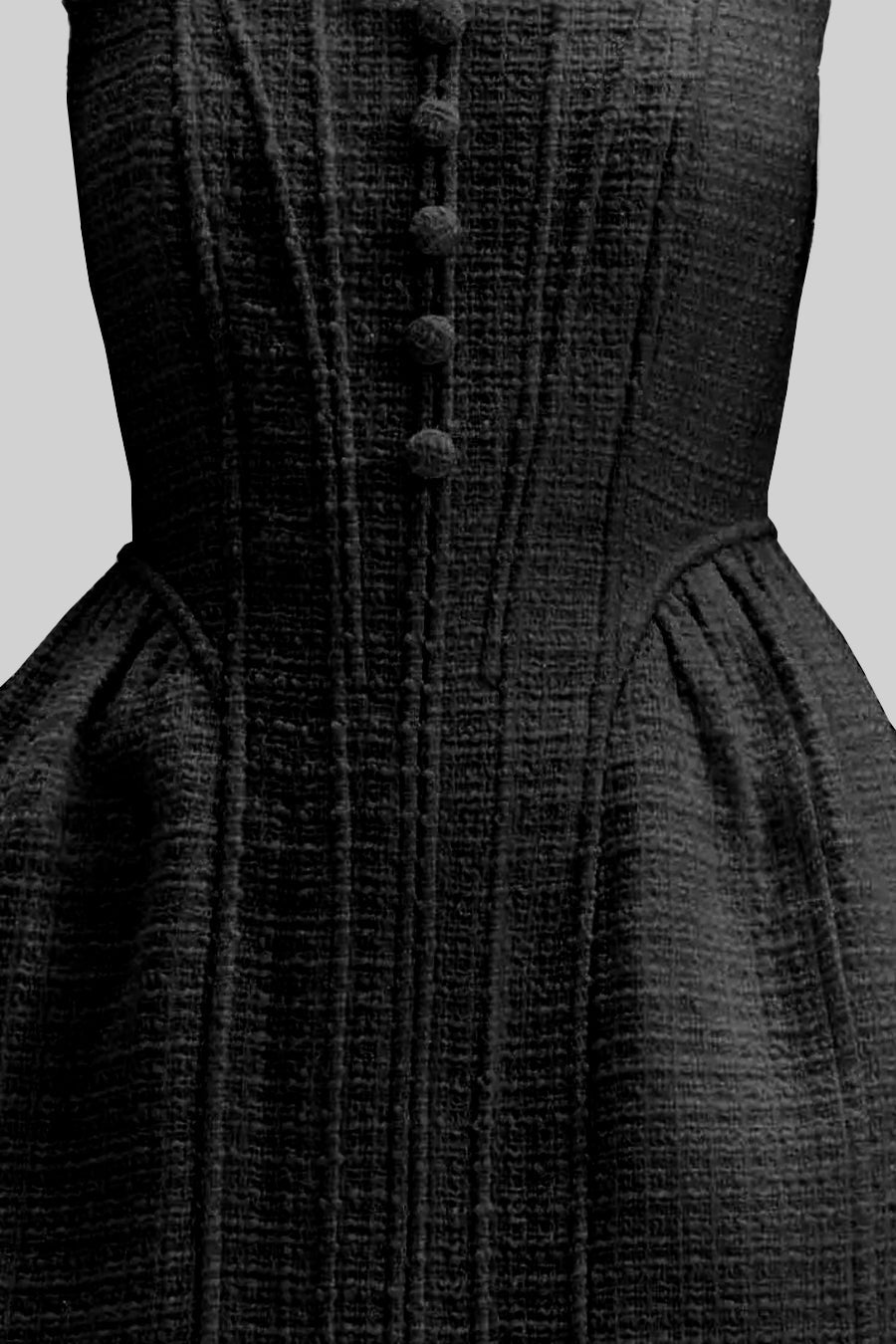 Vestido Mini Texturizado Sem Mangas Com Corpete - Preto