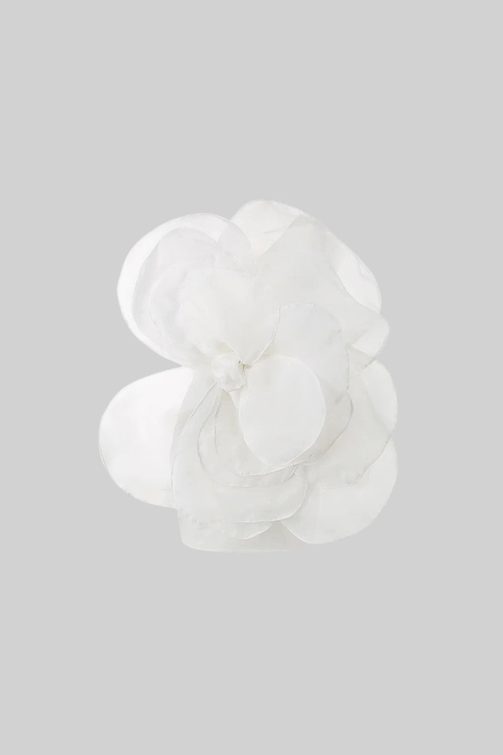 Vestido Mini Floral de Organza Volumosa 3D - Branco