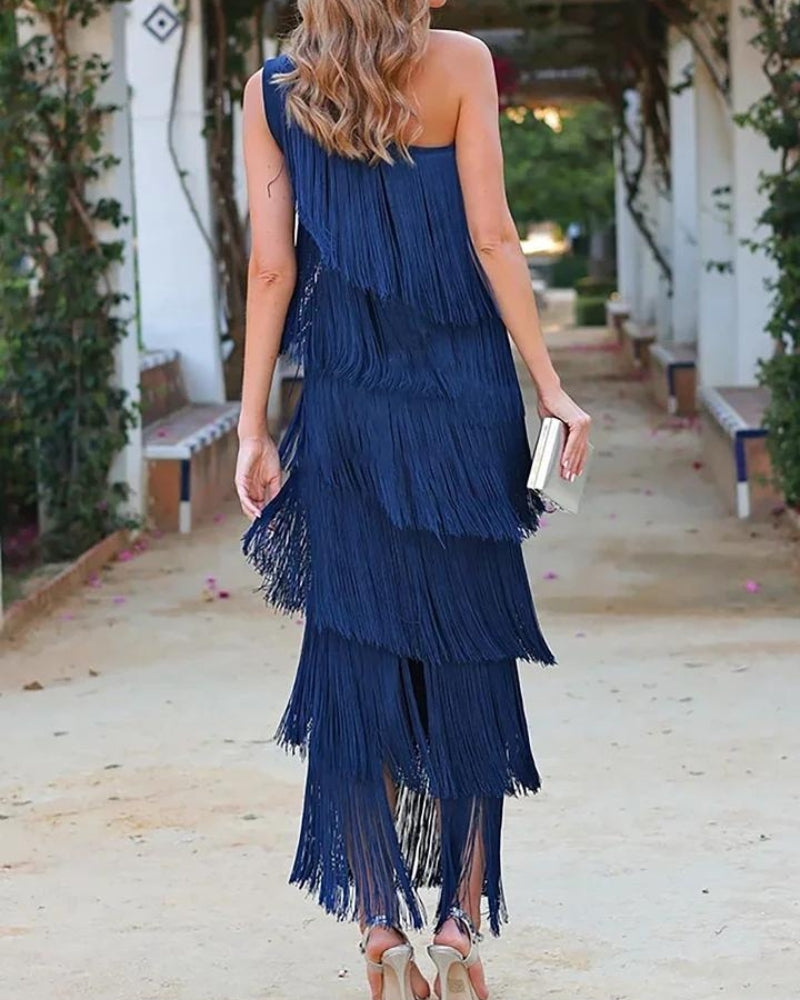 Laura | Vestido longo com franjas