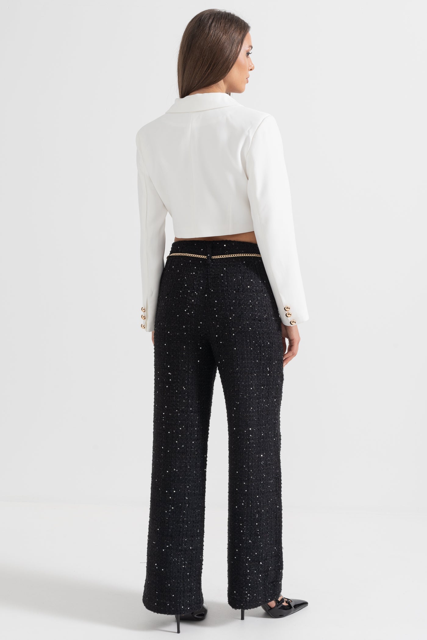 Blazer Contemporâneo Com Fecho Frontal Cruzado - Branco