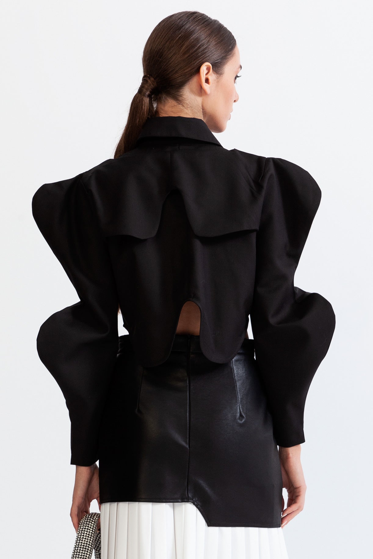 Camisa de Manga Longa com Borboleta - Preta