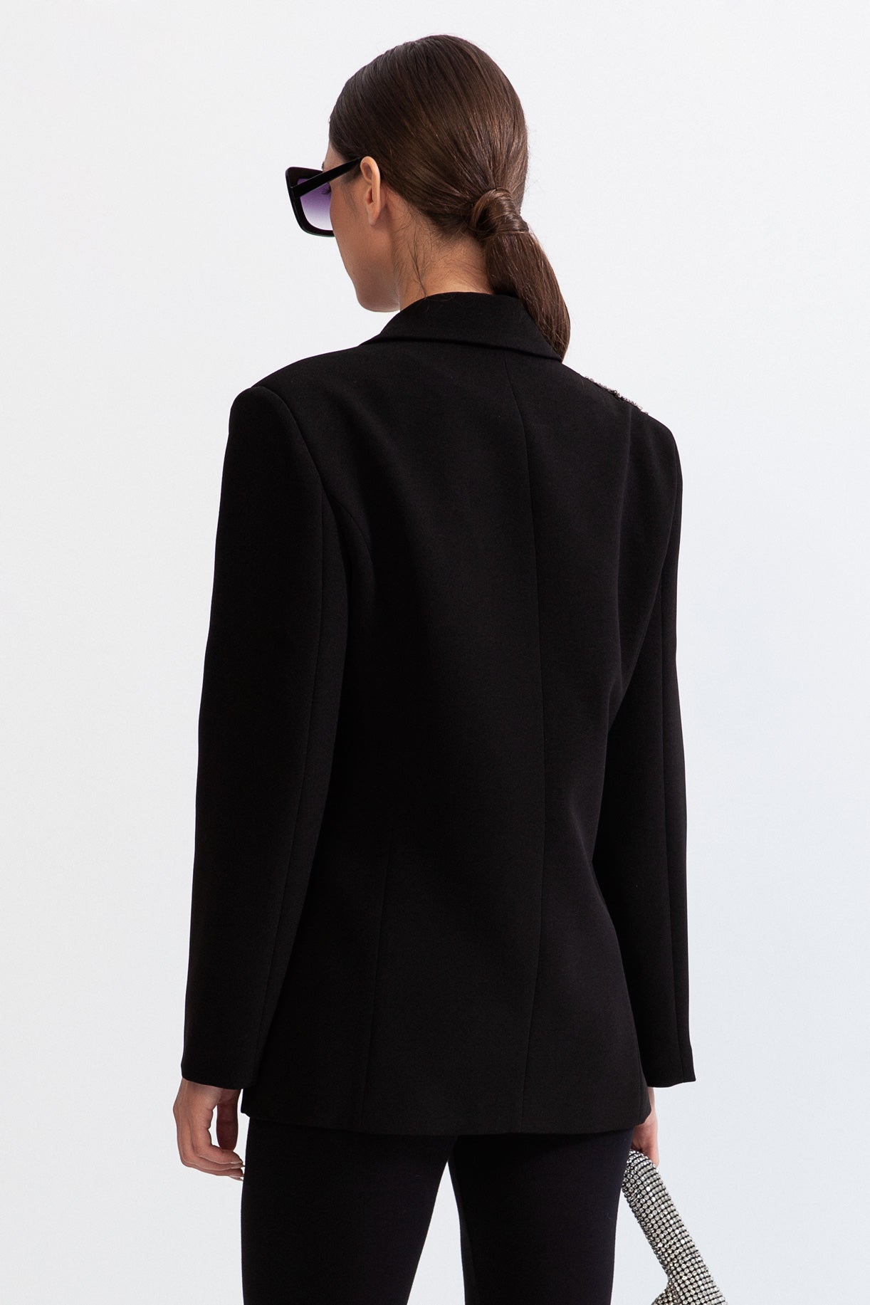 Blazer Jewel de um só botão - Preto