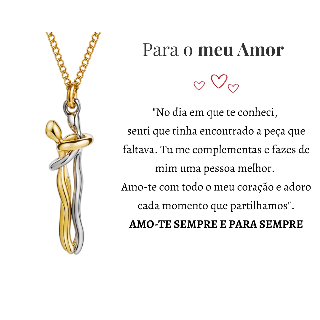 Colar Abraço-Infinito® Dourado com Dedicatória