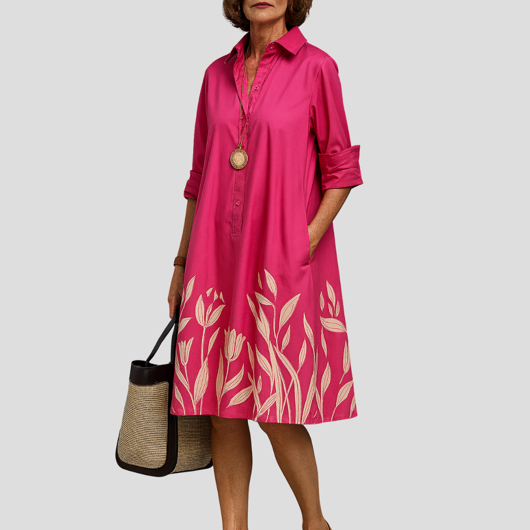 Liane - Vestido Midi Luxuoso para uma Elegância Sem Esforço