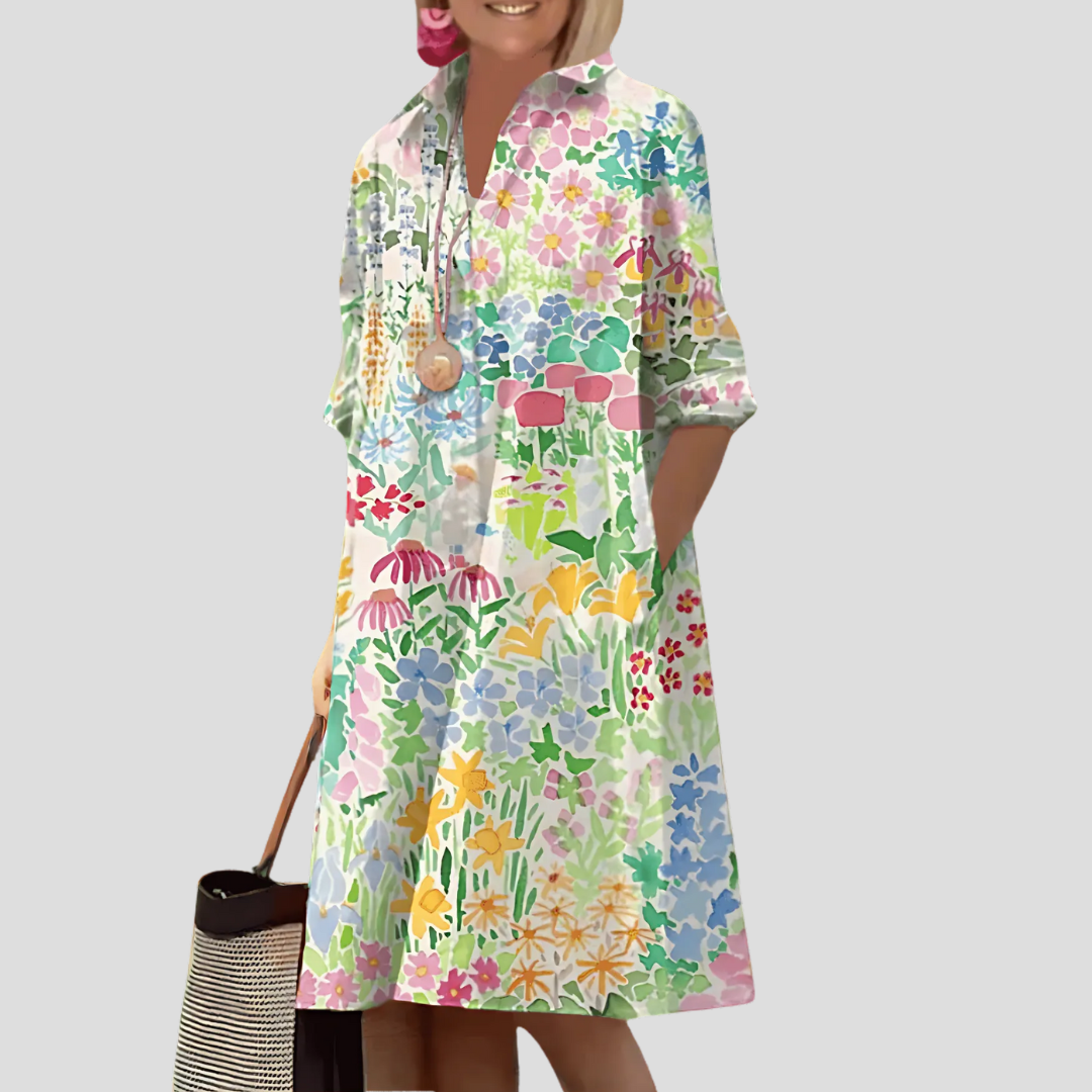 Nadine - Vestido de Verão Floral de Luxo para um Estilo Sem Esforço