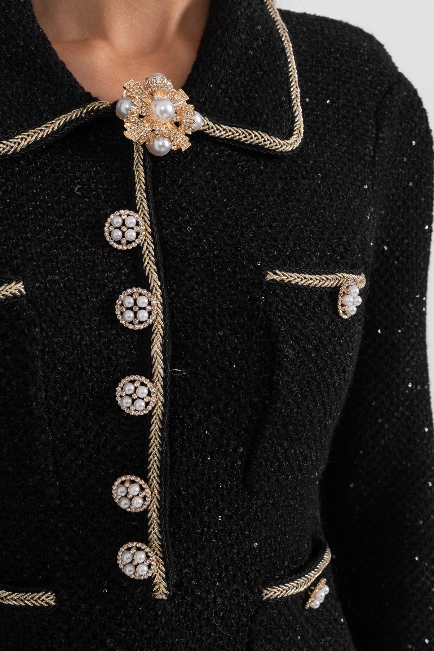 Vestido texturizado de malha - Preto