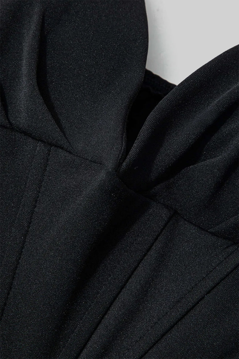 Vestido Midi Sofisticado Sem Alças com Corpete Ajustado - Preto