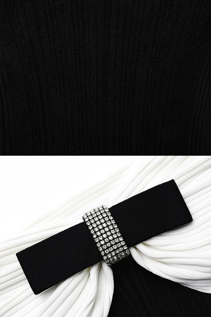 Vestido Midi de Sereia Sofisticado com Laço - Preto