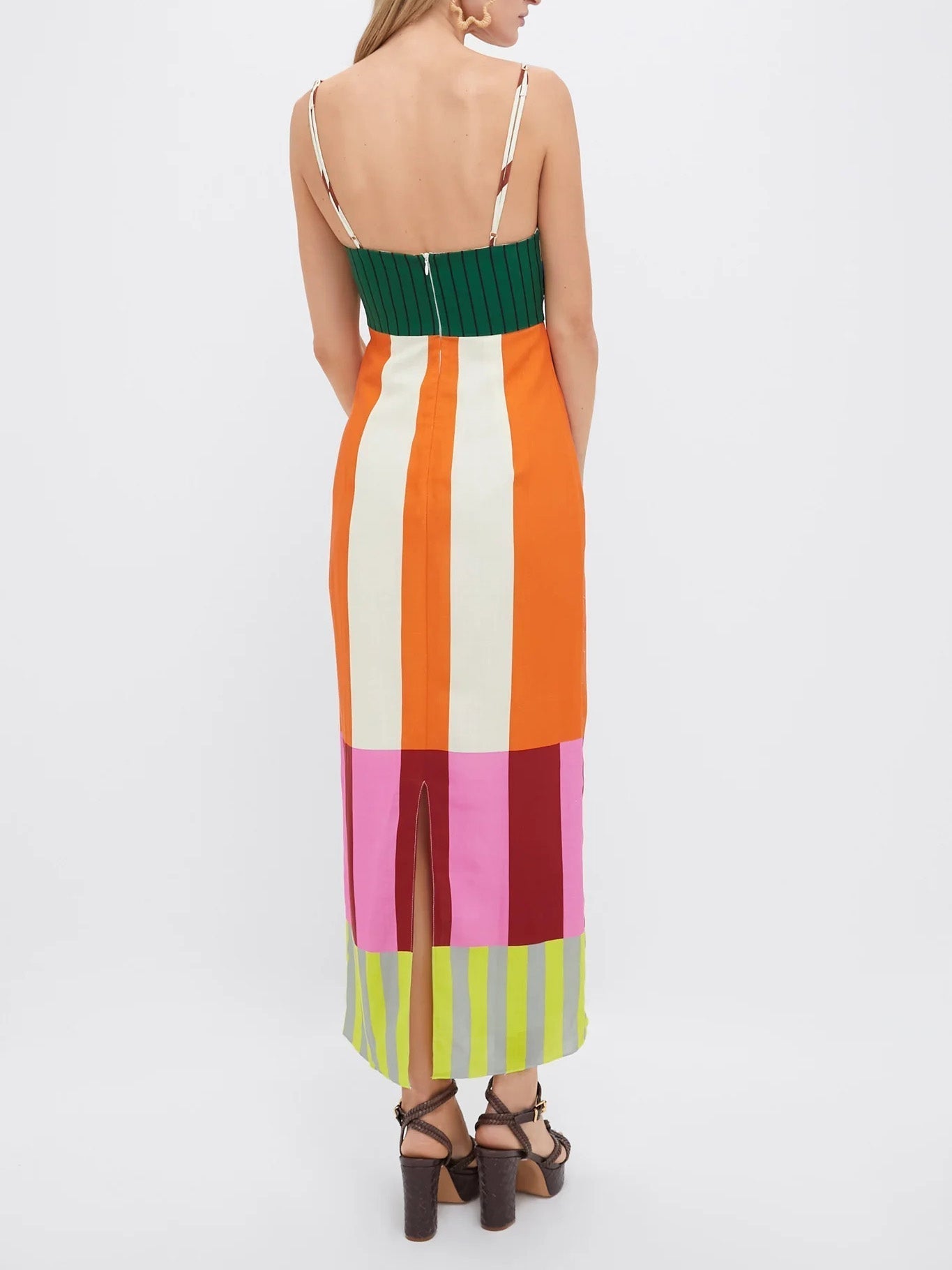 Paloma – Vestido longo listrado colorido