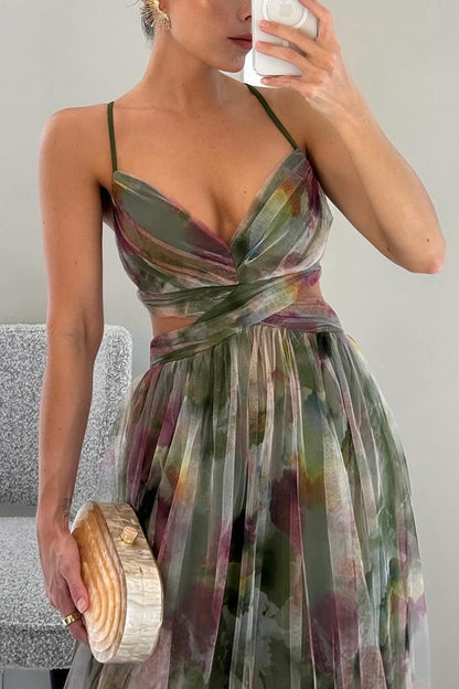 Giselle - Vestido longo com estampa floral encantadora