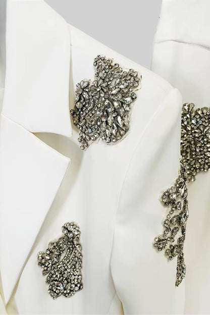 Fato Floral Refinado com Apliques - Branco