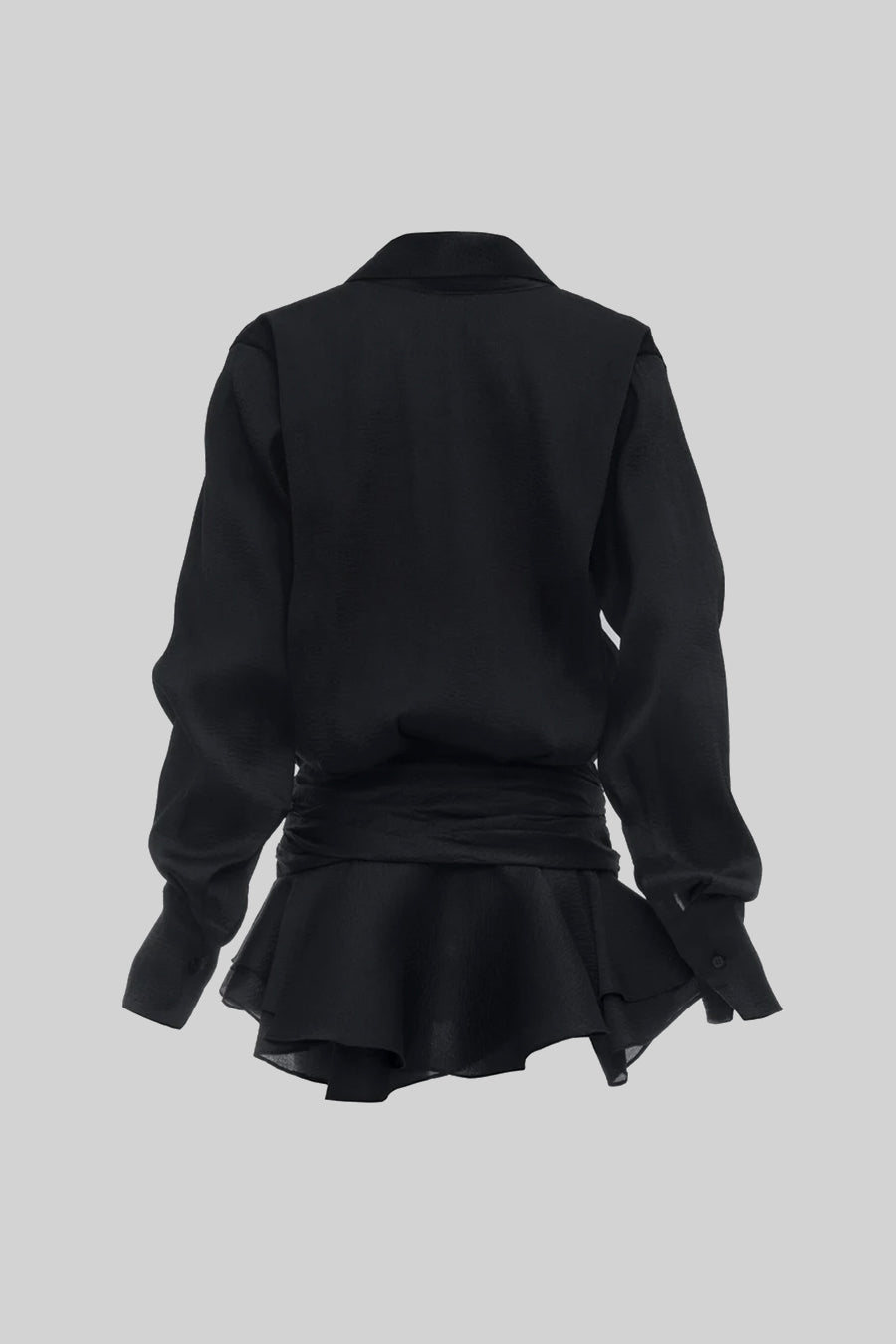 Camisa Com Botões e Cintura Ajustada - Preta
