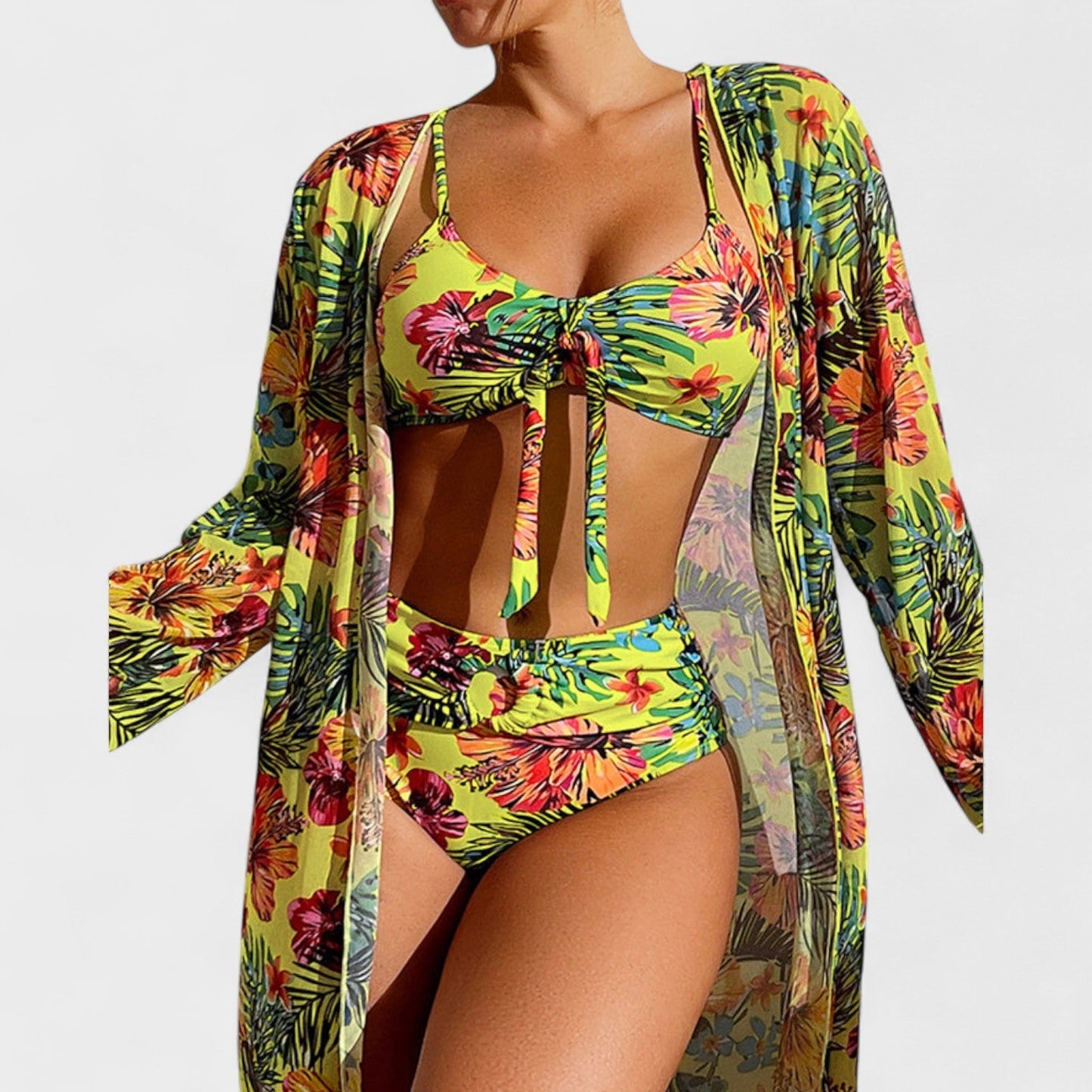 Glenda – Conjunto Floral de Bikini e Top