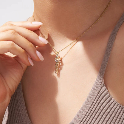 Colar Abraço-Infinito® Dourado com Dedicatória