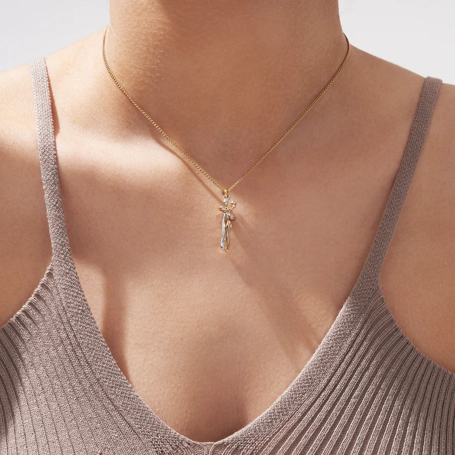 Colar Abraço-Infinito® Dourado com Dedicatória