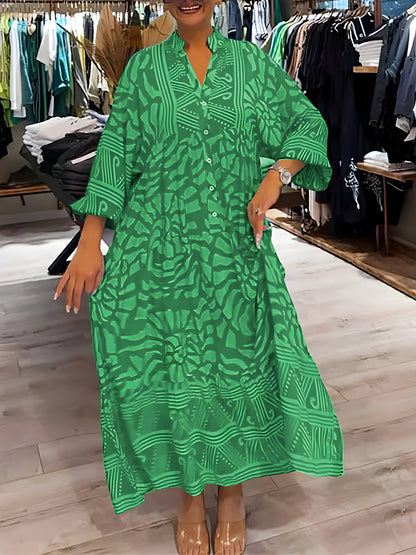 Inge™ | Vestido estampado com decote em V