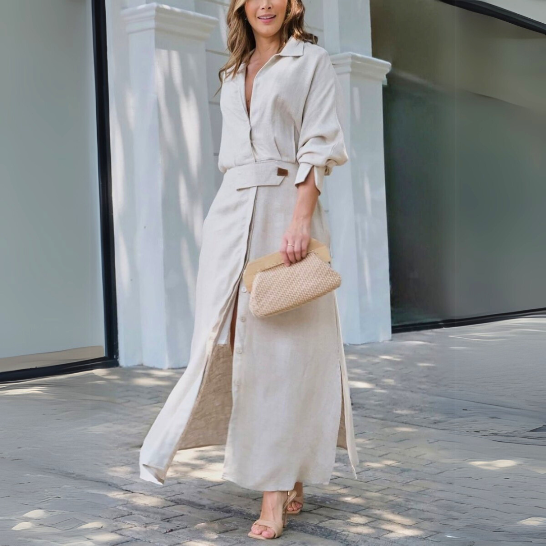 Jeanette™ | Vestido longo elegante com decote em V