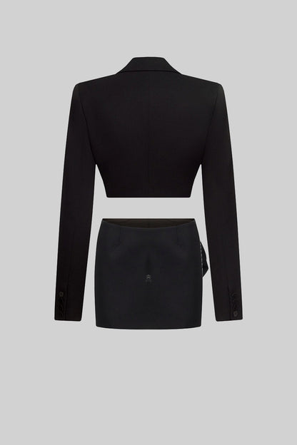 Conjunto de Acento Floral 3D em 2 Peças - Preto