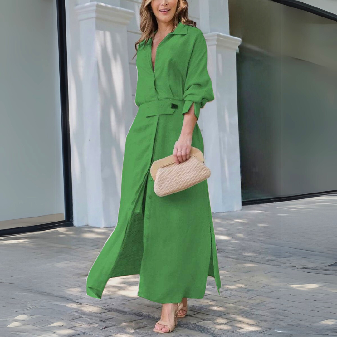 Jeanette™ | Vestido longo elegante com decote em V
