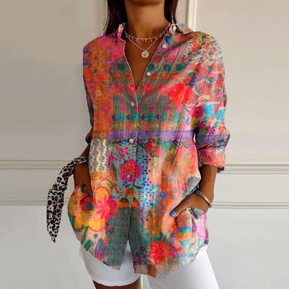 Anna™ - Blusa elegante com estampa floral
