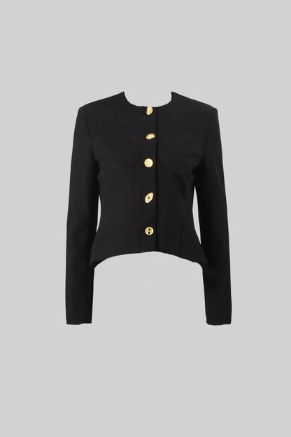Conjunto Co-ord com Botões Dourados em Destaque - Preto