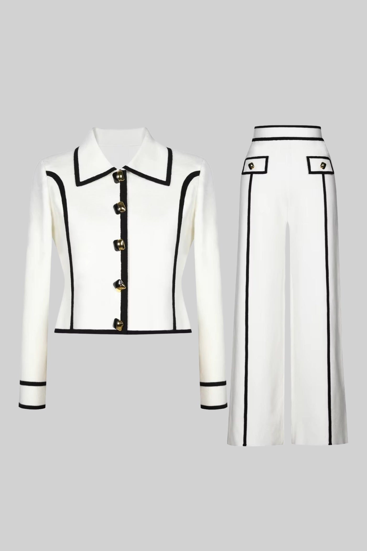 Conjunto Sob Medida Com Acabamento Contrastante - Branco