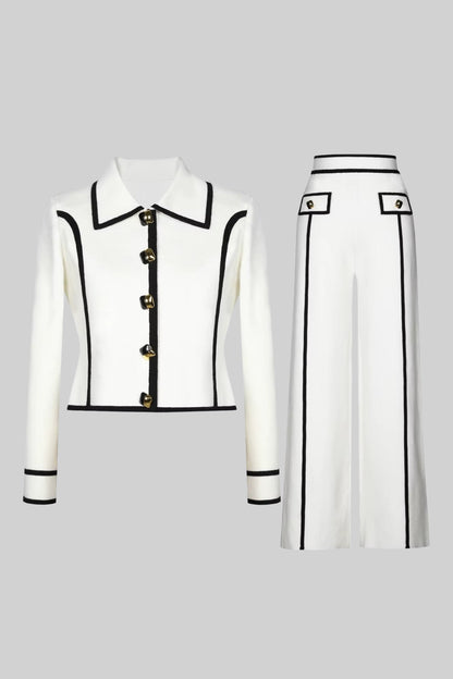 Conjunto Sob Medida Com Acabamento Contrastante - Branco