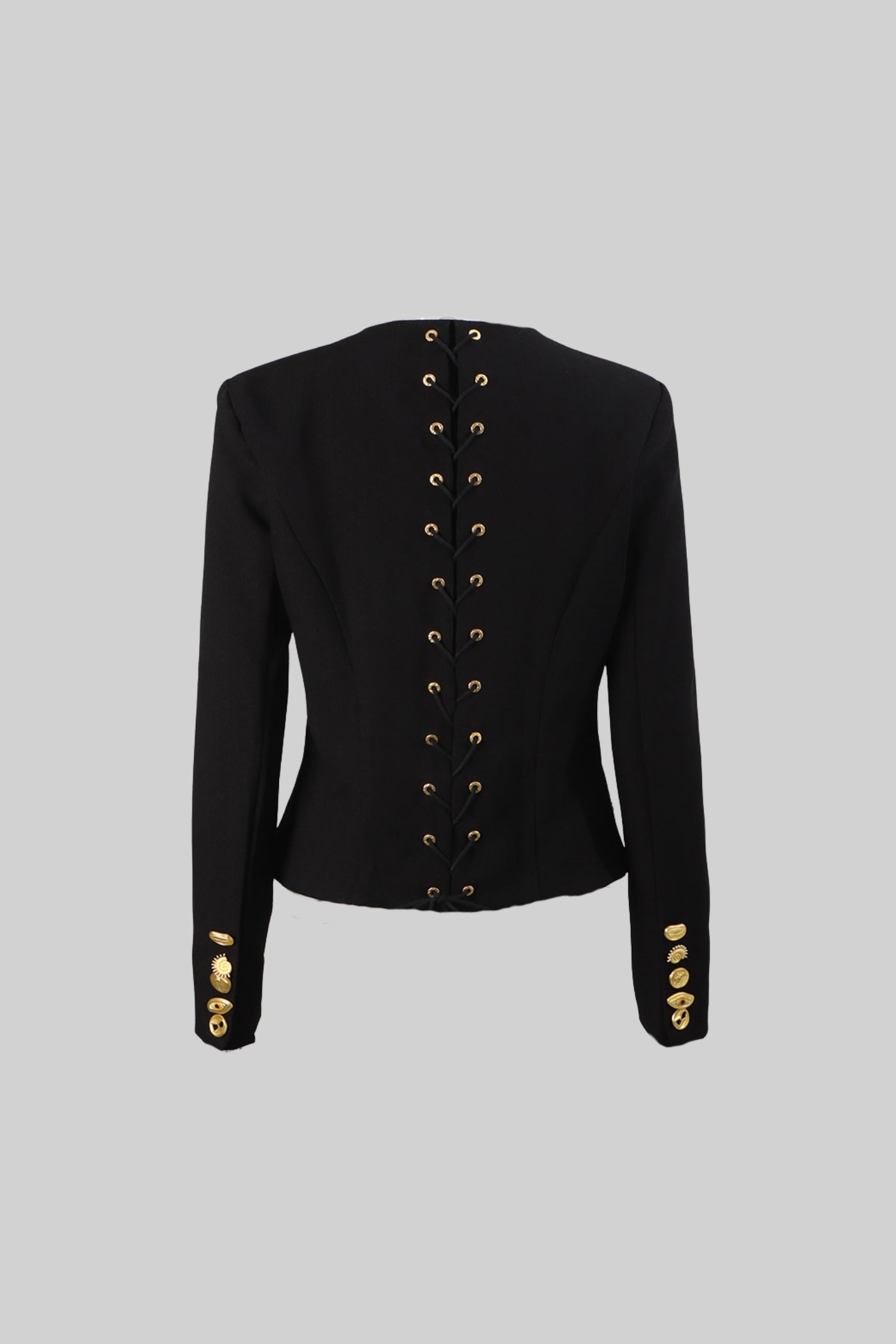 Conjunto Co-ord com Botões Dourados em Destaque - Preto