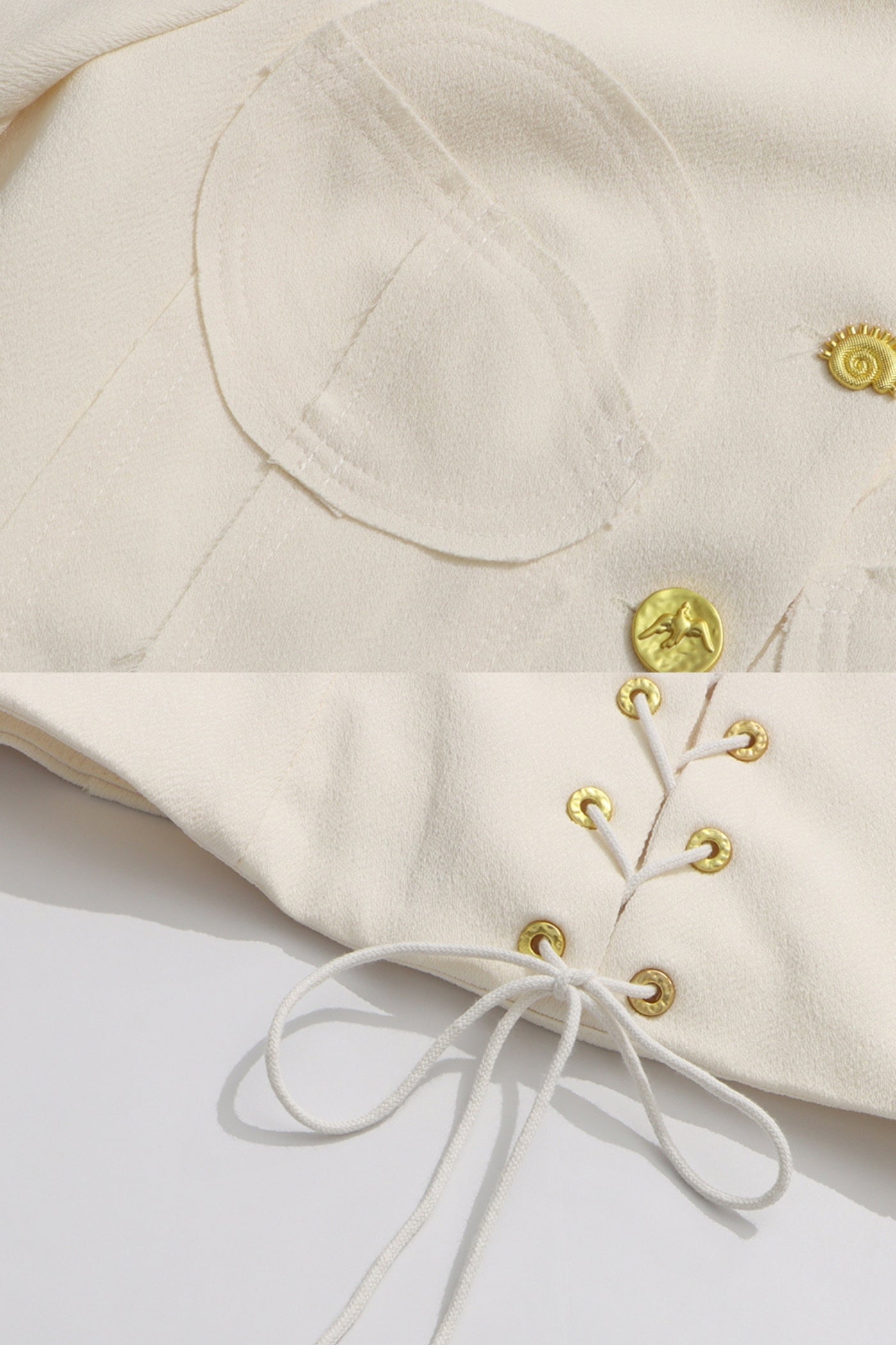 Conjunto Co-ord com Botões Dourados Marcantes - Ivoire