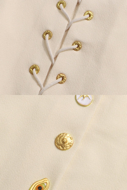 Conjunto Co-ord com Botões Dourados Marcantes - Ivoire