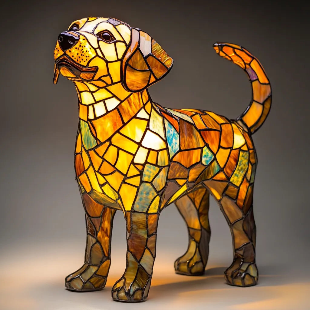Cão Luminoso - Lâmpada Artesanal que Faz Corações Brilhar