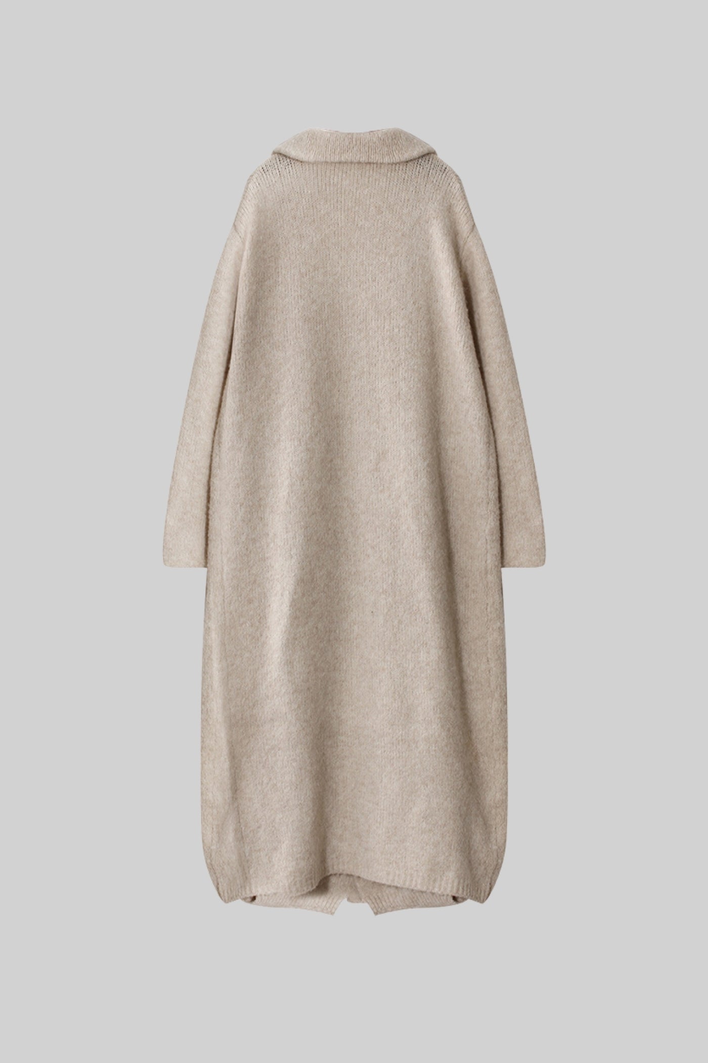 Conjunto Tricotado de Três Peças com Detalhes Esculturais em Renda - Bege