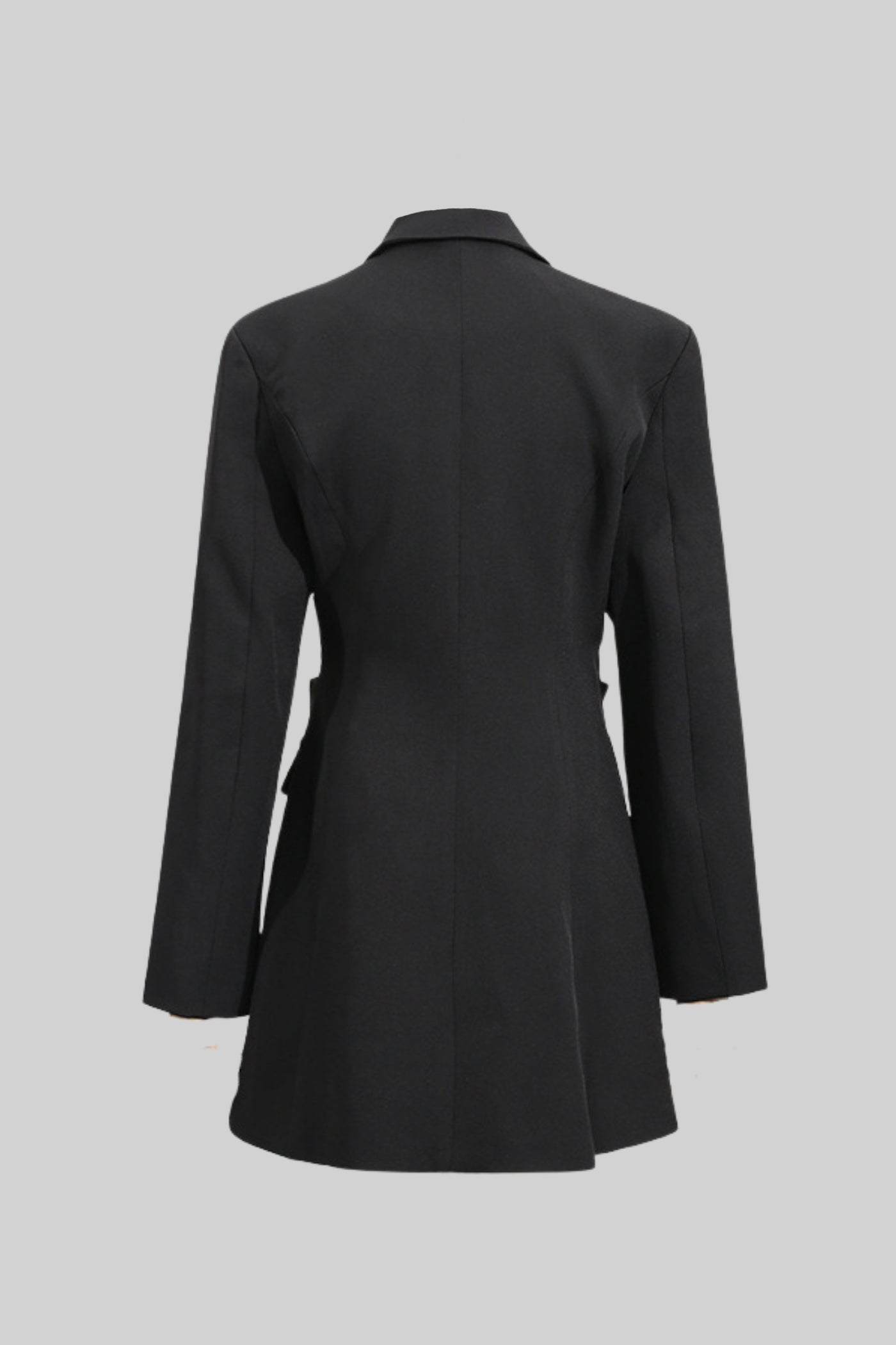 Vestido Blazer Preto com Recortes e Laço de Cristal