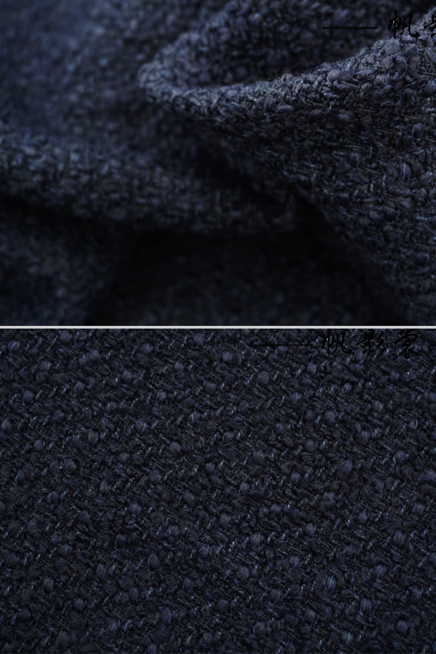 Vestido Mini de Tweed com Cinto e Bolsos em Contraste - Marinho