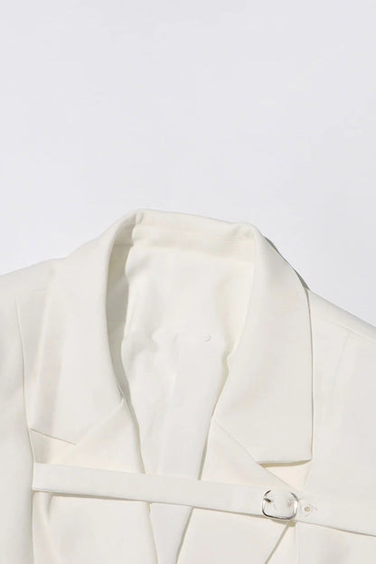 Blazer Ajustado Com Alça Cruzada no Peito - Branco