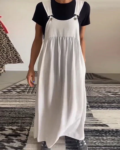 Alice | Vestido casual com alças de cor sólida