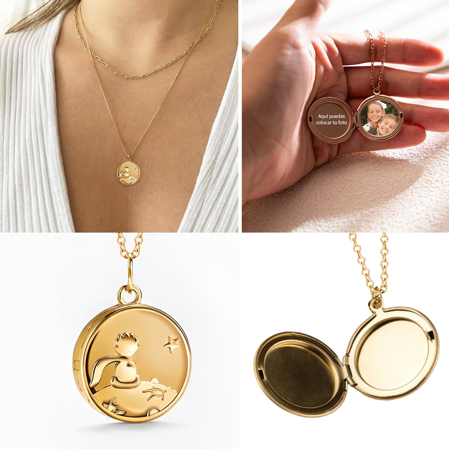 Colar relicário do Principe + Frasco dos sonhos 18K