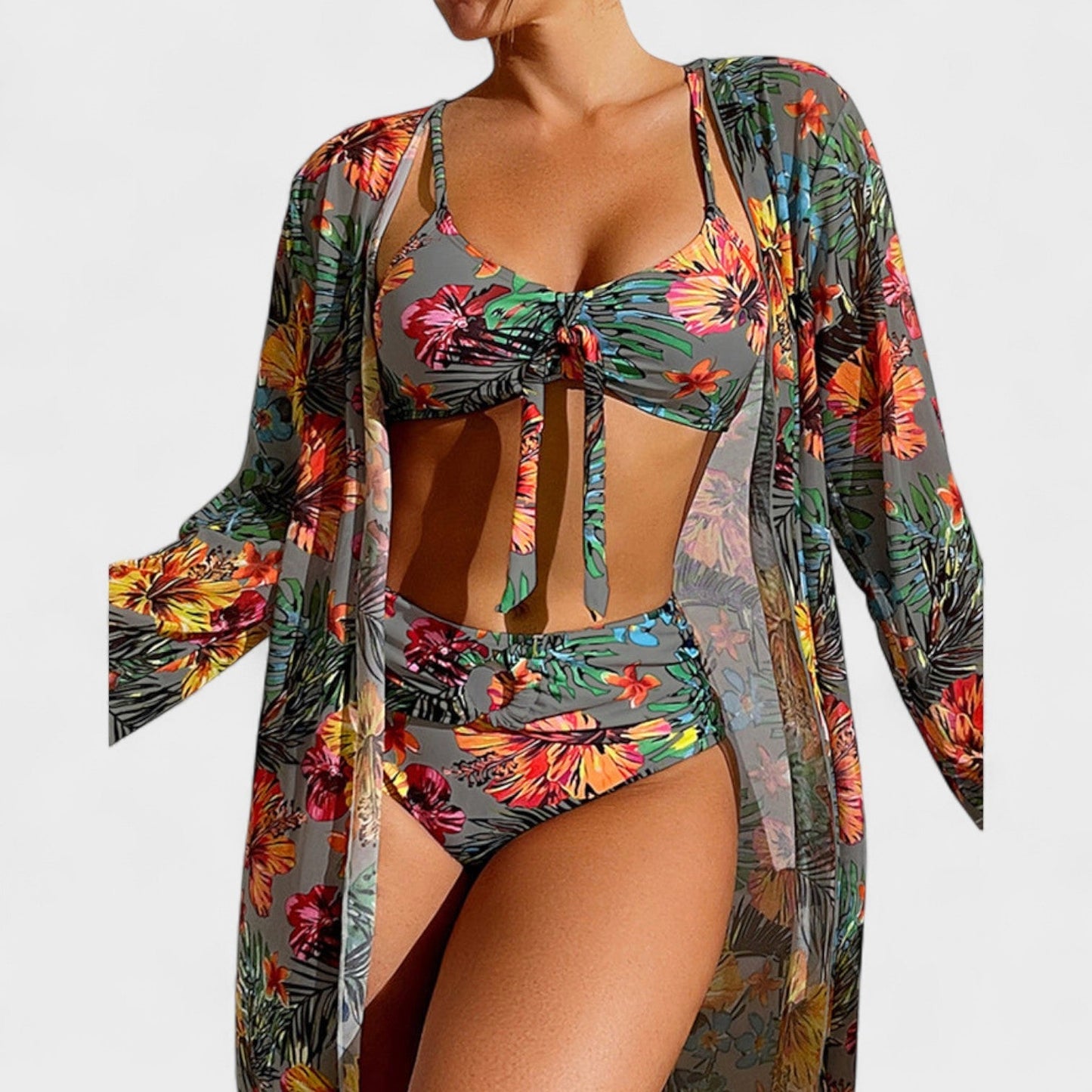 Glenda – Conjunto Floral de Bikini e Top