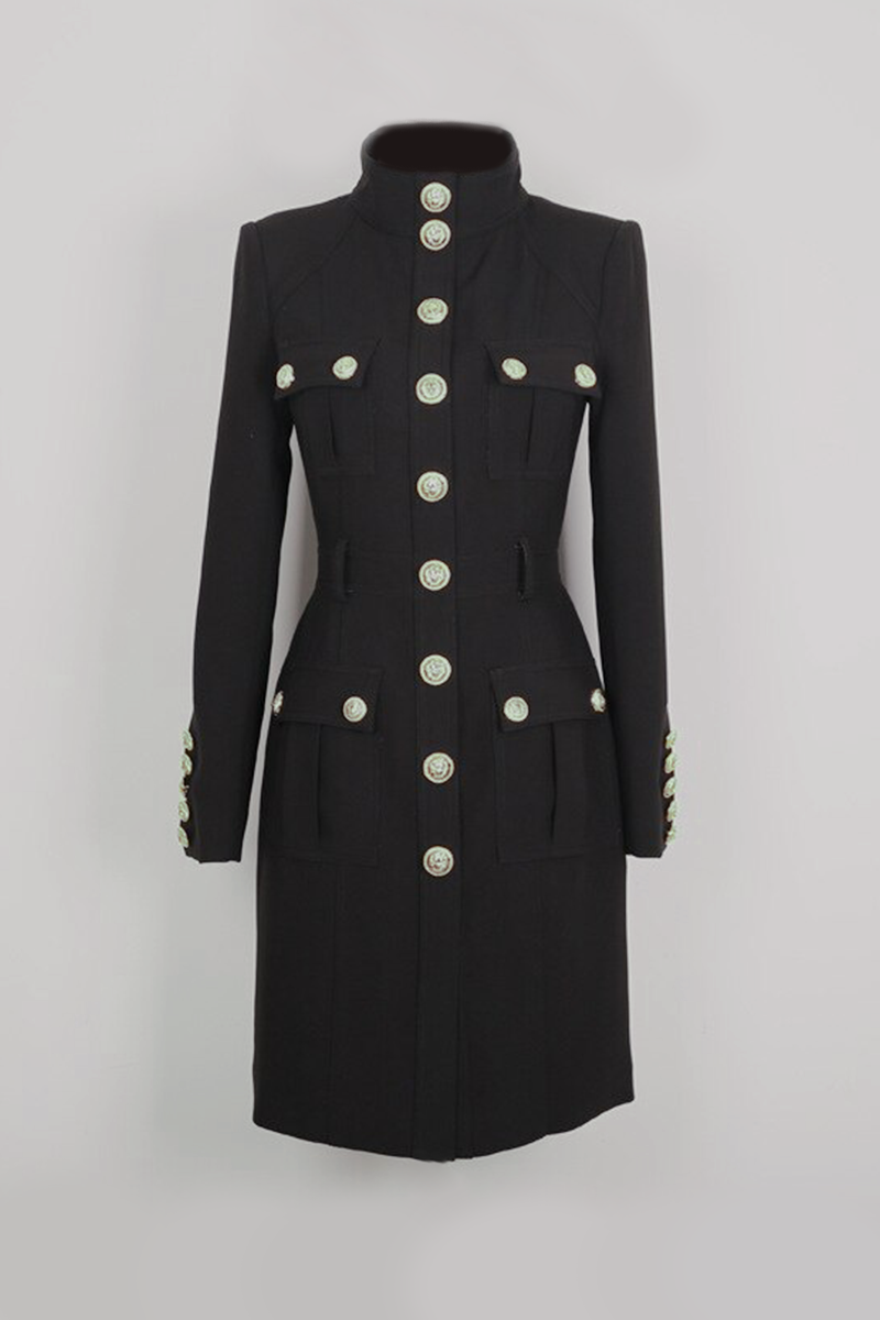 Vestido Militar - Preto