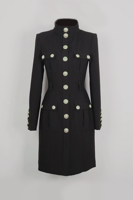 Vestido Militar - Preto