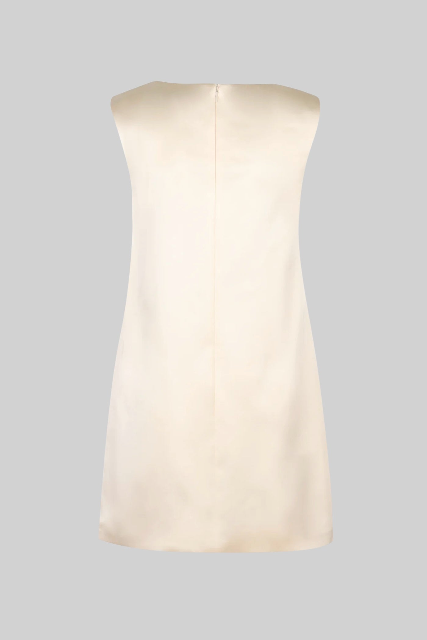Vestido Mini em Cetim com Aplicações Florais 3D - Ivoire
