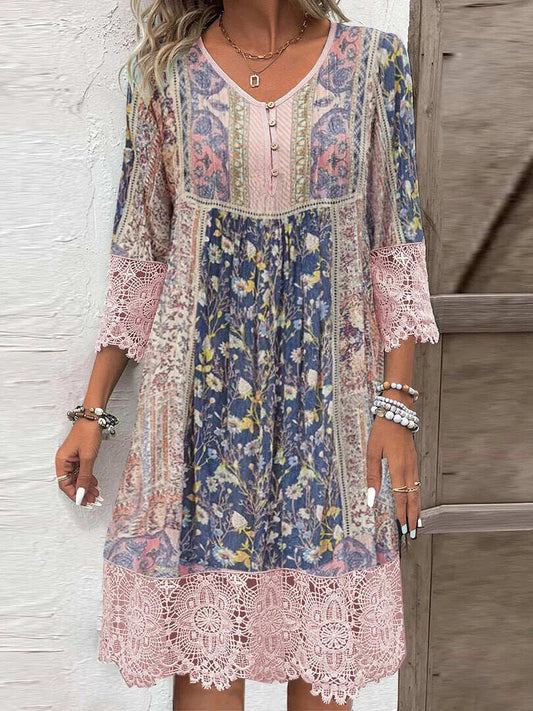 Mirabel | Vestido Boho com Detalhes em Renda