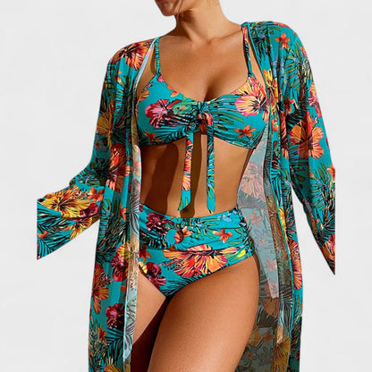 Glenda – Conjunto Floral de Bikini e Top